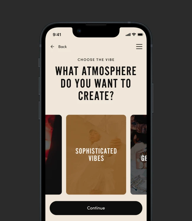 Select atmosphere ui design